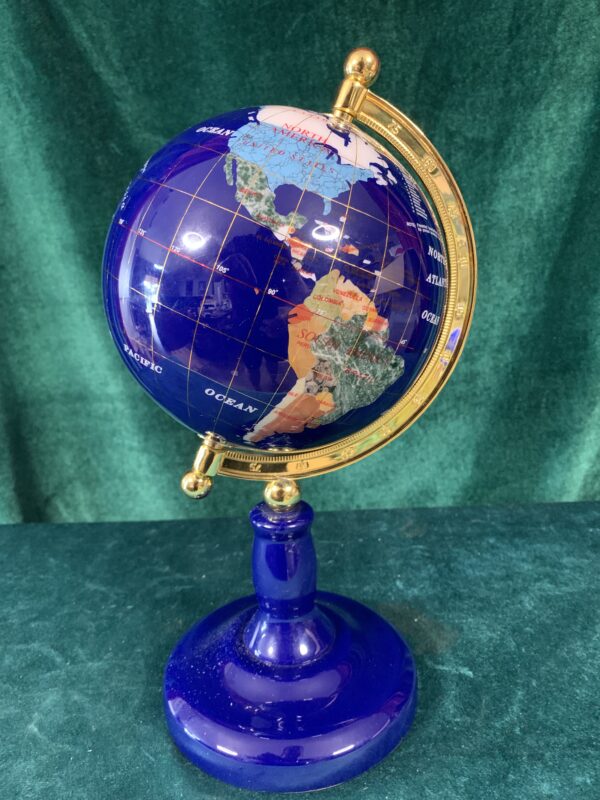 FIGURA; «GLOBO TERRAQUEO»  CON PIEDRAS PRECIOSAS Y LAPISLÁZULI - Imagen 3