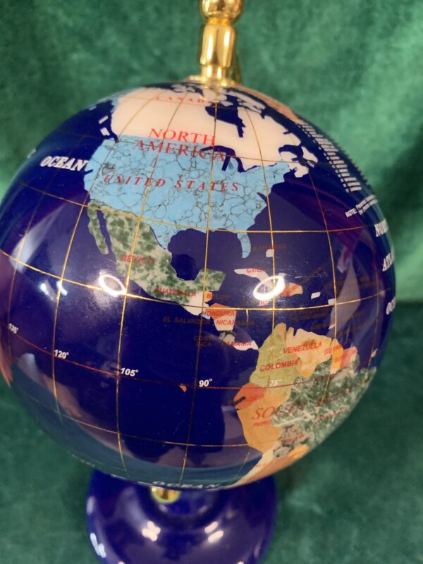 FIGURA; «GLOBO TERRAQUEO»  CON PIEDRAS PRECIOSAS Y LAPISLÁZULI - Imagen 8