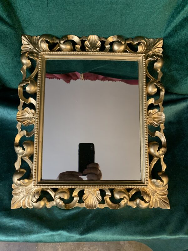 ESPEJO; ITALIANO DE ESTILO BARROCO DECORADO EN ORO VIEJO - Imagen 4