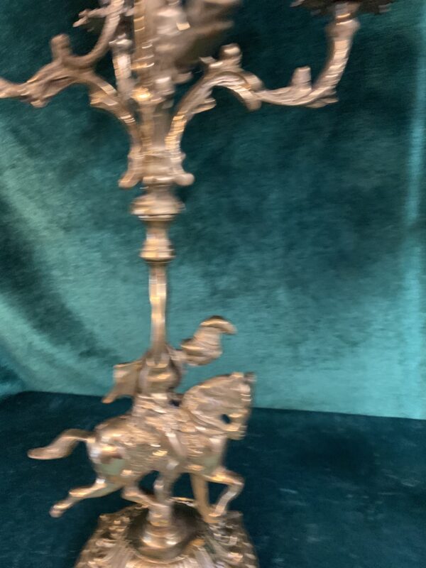 ANTIGUOS CANDELABROS ITALIANOS EN BRONCE 5 VELAS S.XIX - Imagen 7