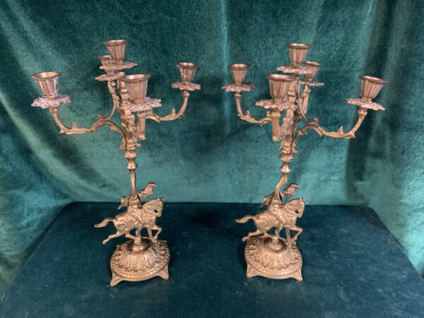 ANTIGUOS CANDELABROS ITALIANOS EN BRONCE 5 VELAS S.XIX - Imagen 8