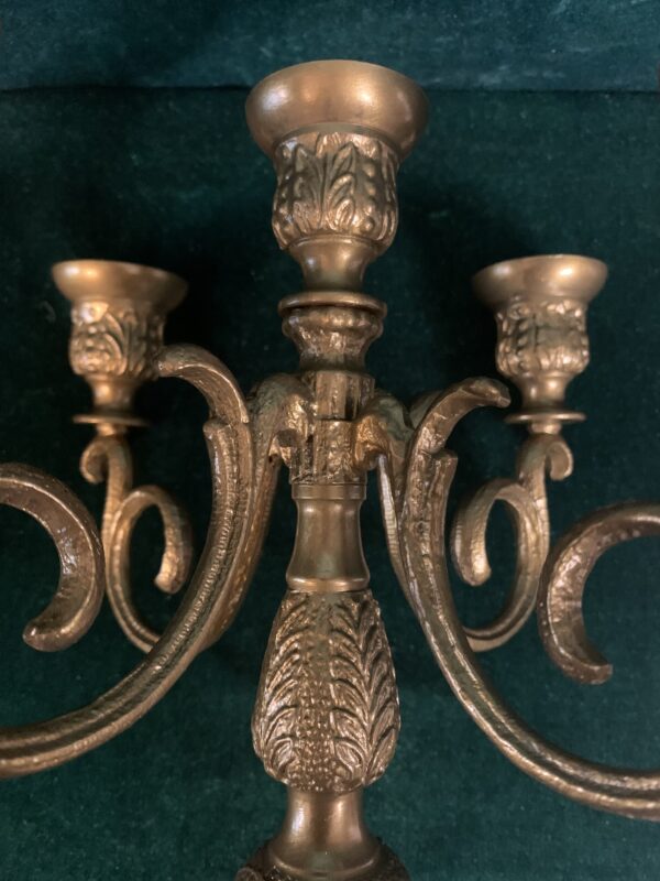 PRECIOSOS CANDELABROS FRANCESES EN BRONCE 5 VELAS S.XIX ESTILO BARROCO - Imagen 12