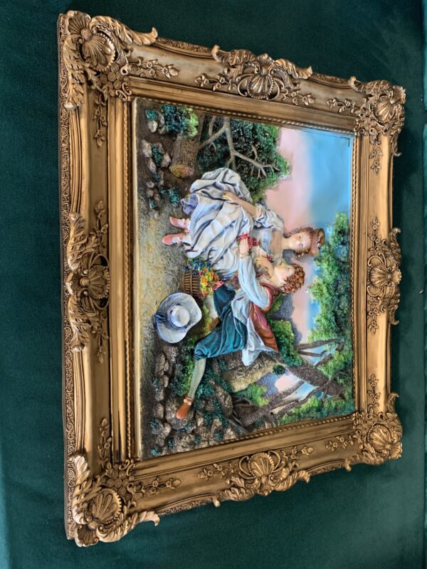 CUADRO SOBRE RELIEVE DE ESTILO ROCOCO EN PASTA - Imagen 10