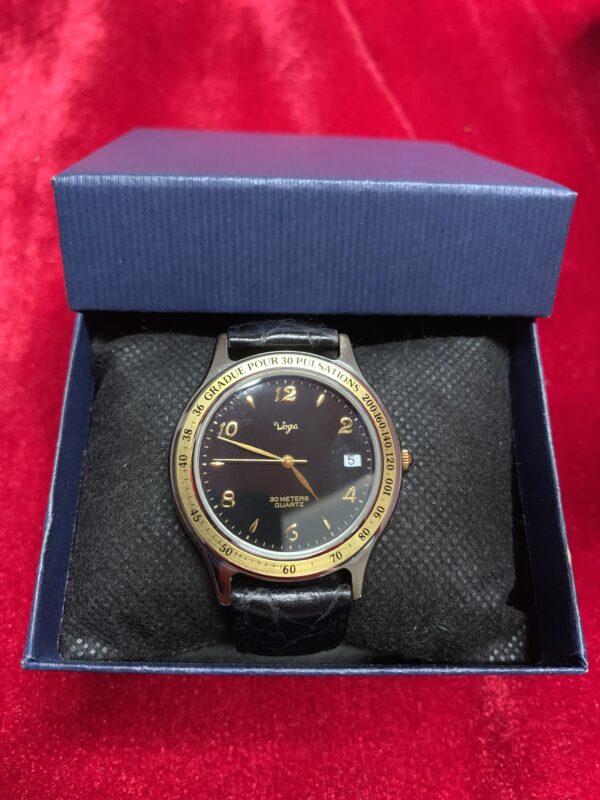 RELOJ; «VOGA» HOMBRE CAJA CHAPADA EN ORO CON PULSOMETRO - Imagen 12