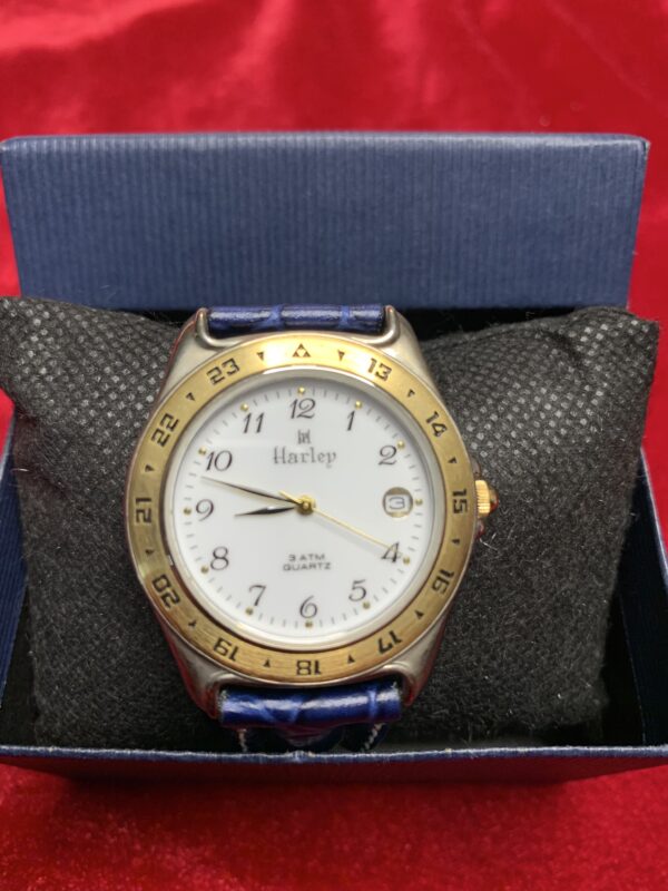 RELOJ; «HARLEY» HOMBRE BISEL EN DORADO Y PULSERA EN CUERO - Imagen 12