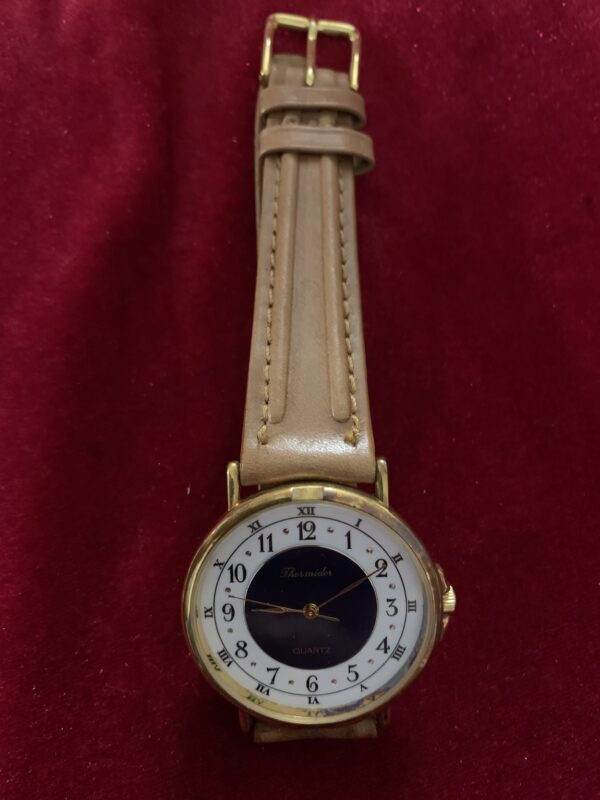 RELOJ; «THERMIDOR» UNISEX CAJA EN DORADO Y PULSERA DE CUERO - Imagen 3